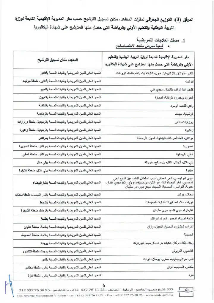 وثيقة رسمية توضح شروط التسجيل في معاهد ISPITS santé 2025
